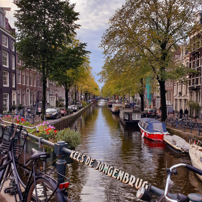 Shot of a canal in Amsterdam